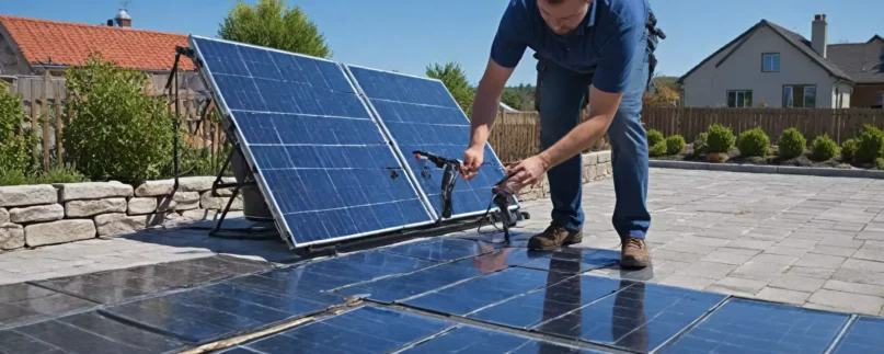 Instalacja paneli przy istniejącej nawierzchni (kostka, asfalt)